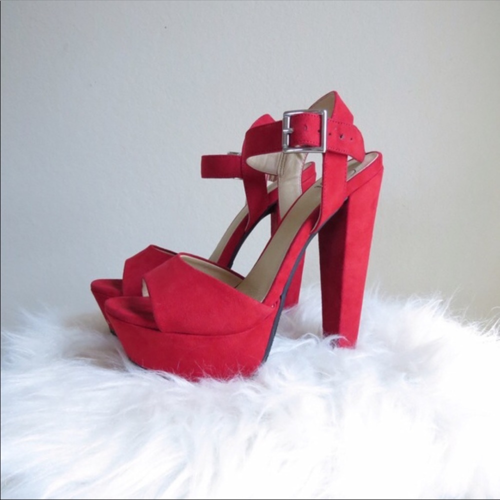 Red Platform Heels